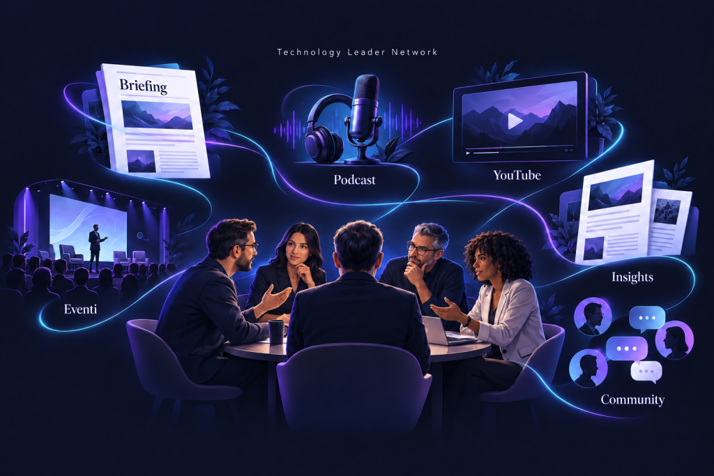 Briefing, Podcast, YouTube, Eventi, Insights e Community intorno al confronto tra leader tecnologici.